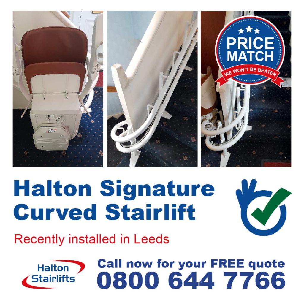 Halton Signature Manual Swivel Internal Curved Stairlift Fully Installed In Leeds Yorkshire-01