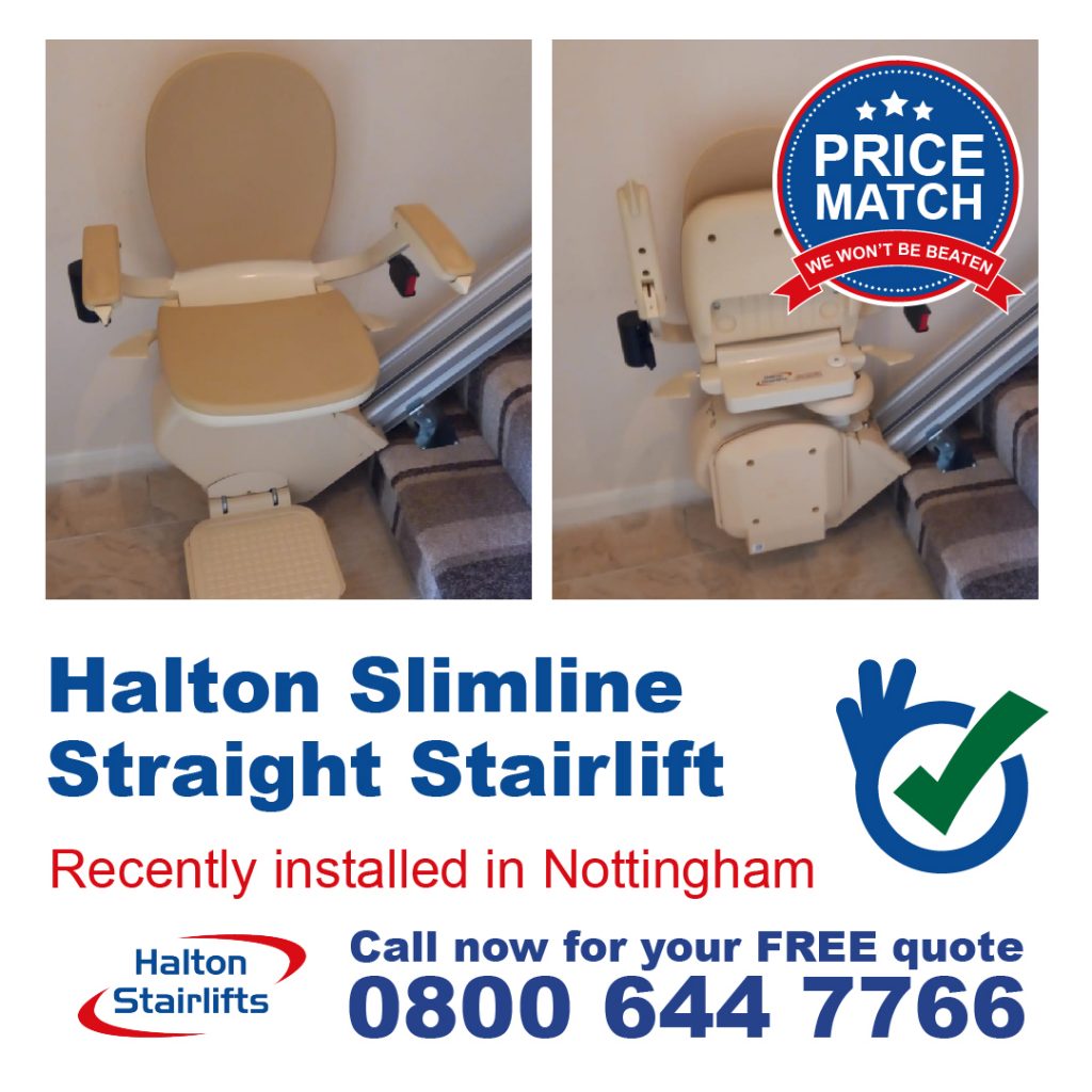 Halton Slimline Straight Stairlift Fully Fitted In Nottingham Nottinghamshire-01