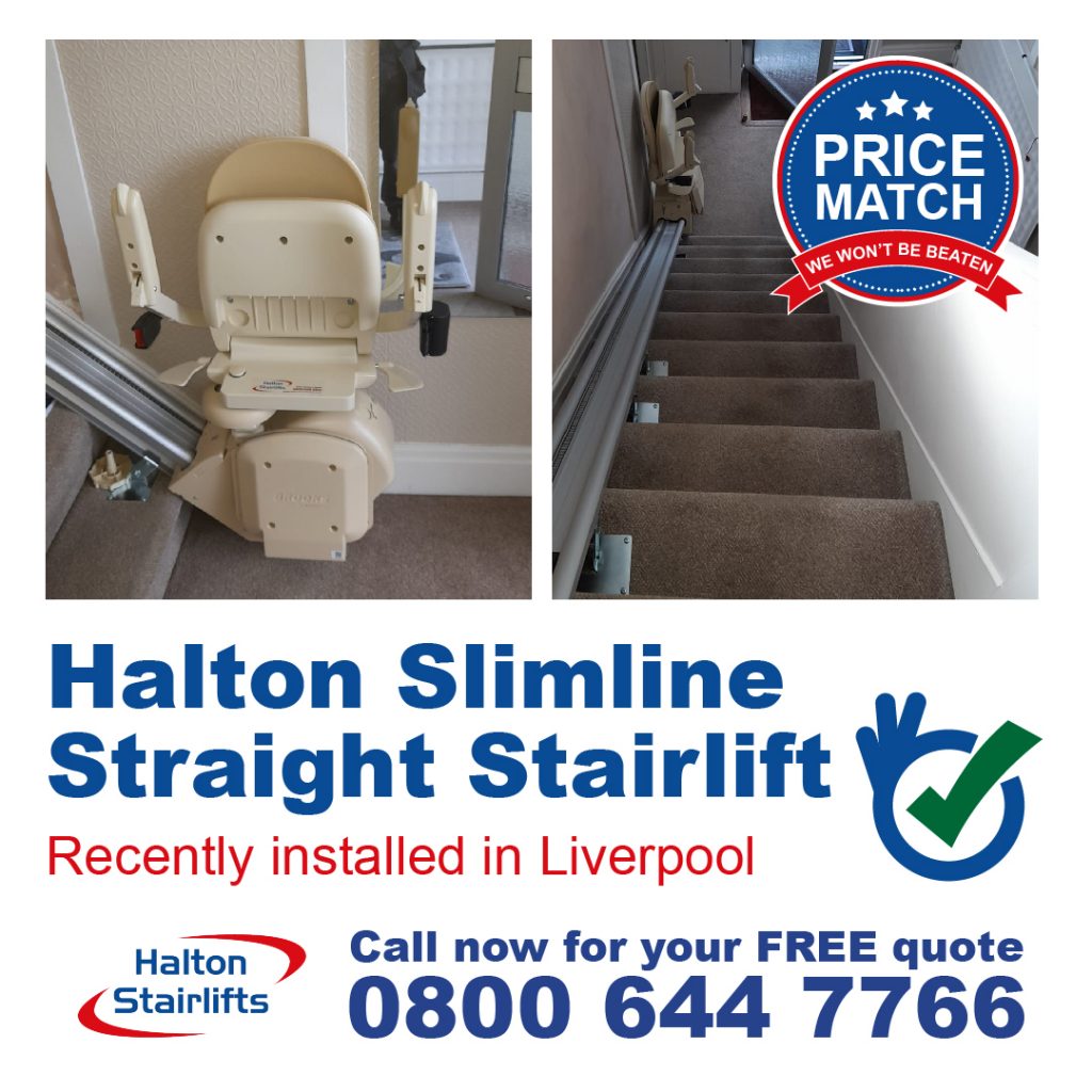 Halton Slimline Straight Stairlift Chairlift Fully Fitted Next Day in Liverpool Merseyside-01