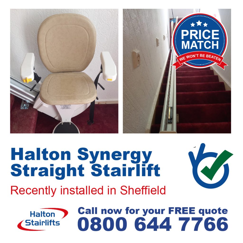 Halton Synergy Straight Stairlift Manual Swivel Fully Fitted In Sheffield Yorkshire-01