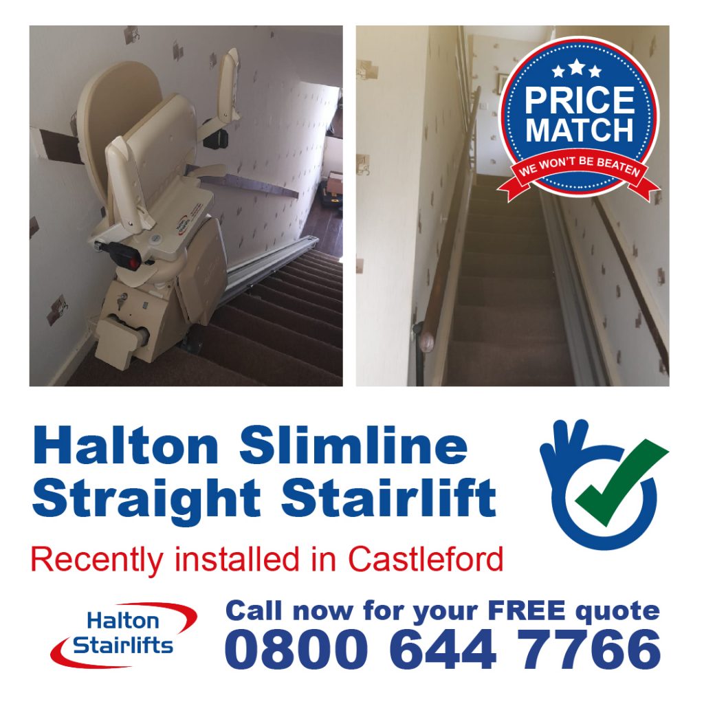 New Halton Slimlime Straight Stairlift Fully Fitted In Castleford Yorkshire-01
