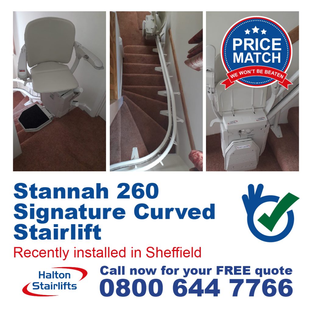 Stannah 260 Signature Curved Stairlift Fully Installed In Sheffield-01