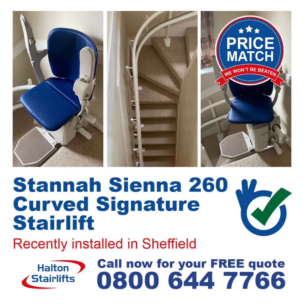Stannah Sienna 260 Curved Signature Stairlift Chair Lift Fully Fitted In Sheffield-01