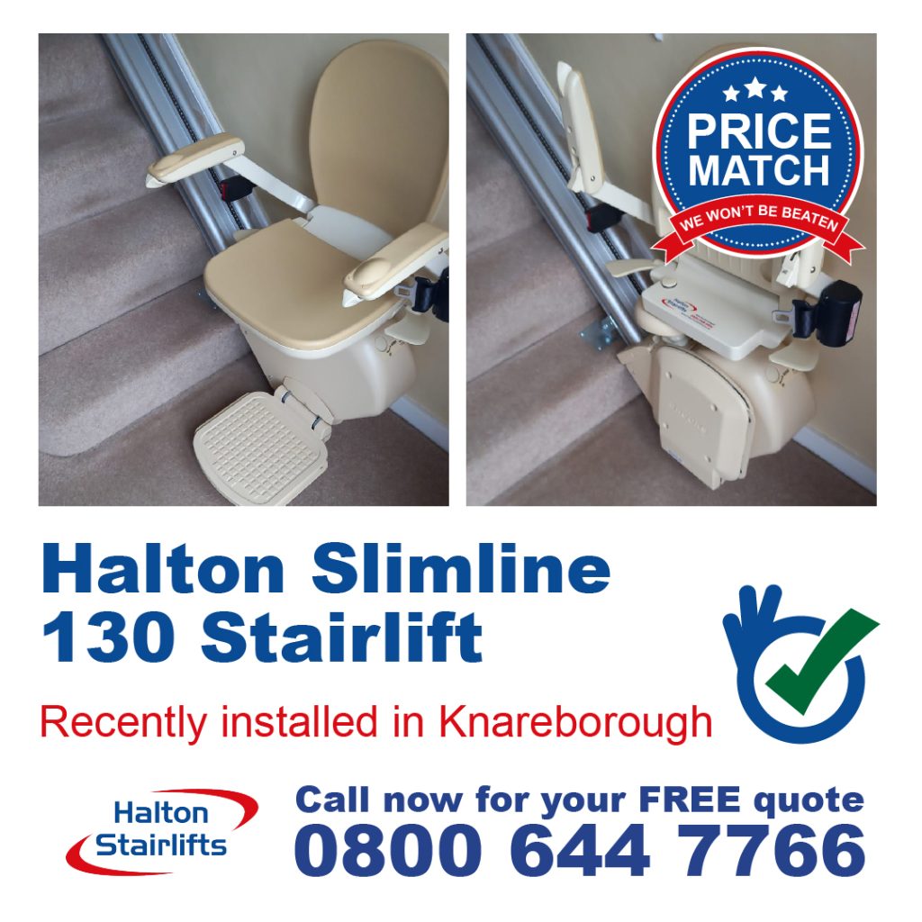 Halton Reconditioned Slimline 130 Stairlift Fully Fitted In Knareborough North Yorkshire-01