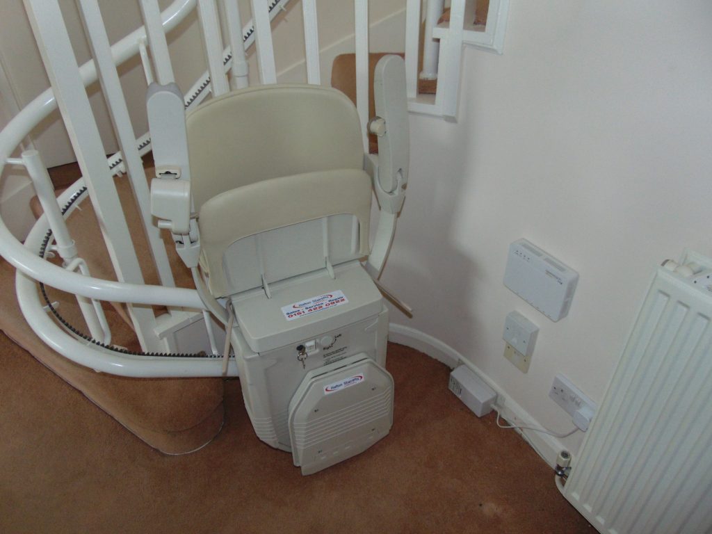 Stannah 260 Starla Sienna Folded Curved Stairlift Chair Lifts UK - Curved Stairlift Price Calculator