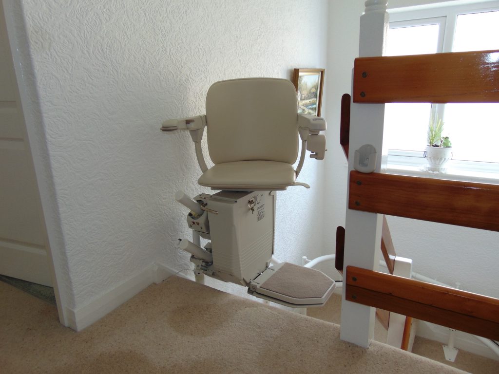 Halton Curved Signature Stairlift Folded Chair lIft Swiveled