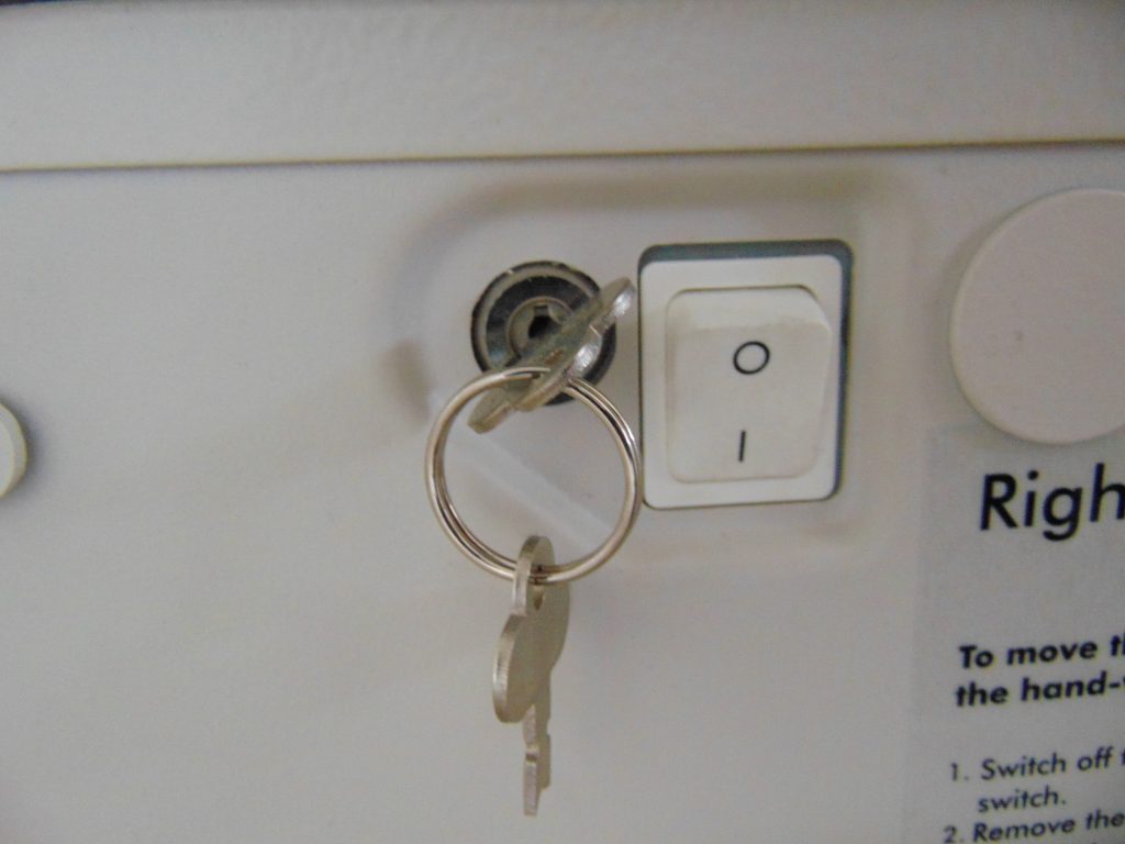 On off isolation key for stairlift