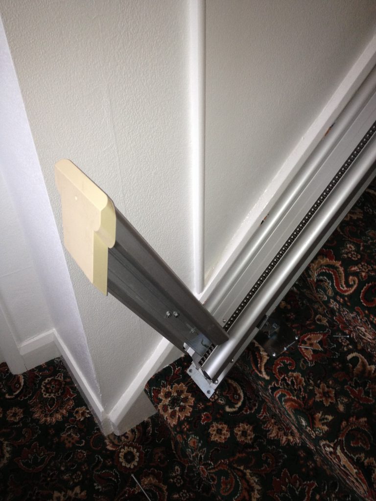 Hinged Straight Stairlift Track Raised