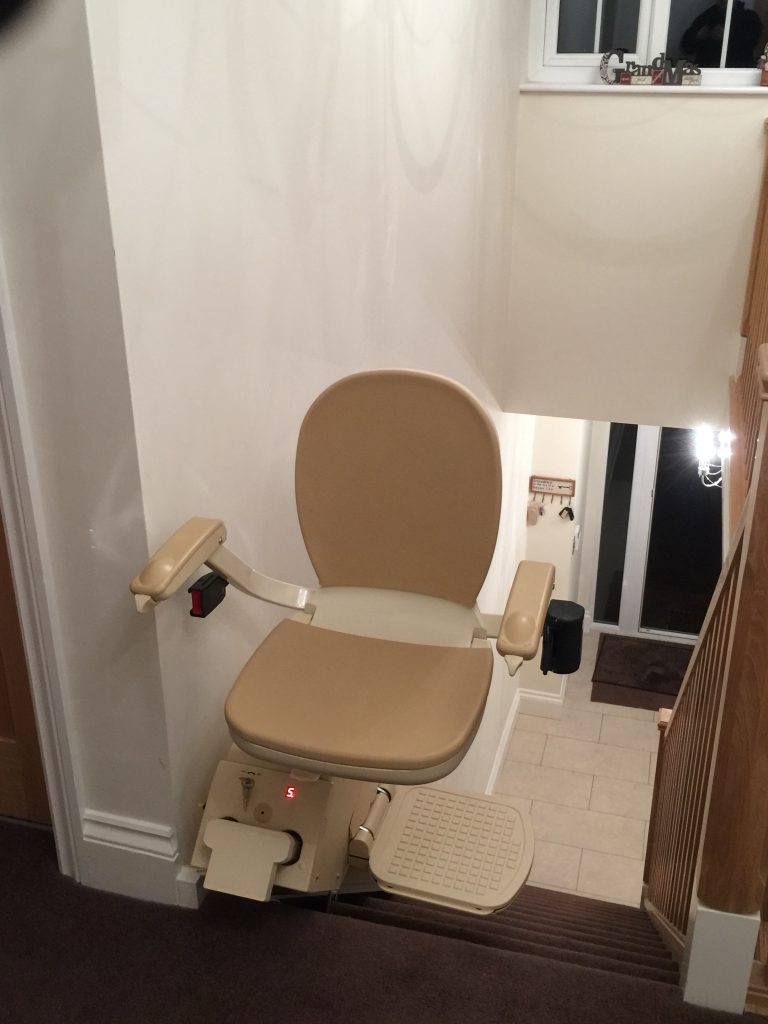 Straight Slimline Stairlift after Halton Stairlifts Installation