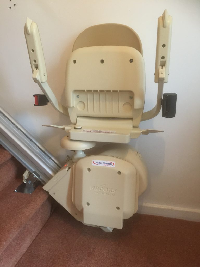 Folded Straight Stairlift after Halton Stairlifts Installation