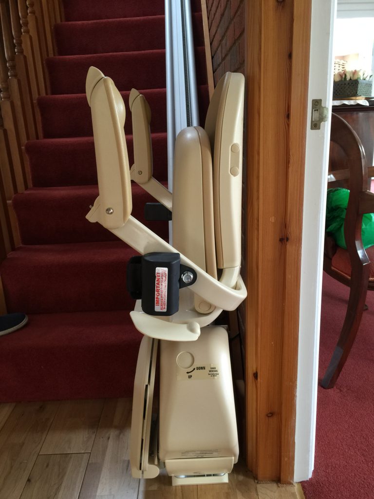 Folded Straight Stairlift after Halton Stairlifts Installation