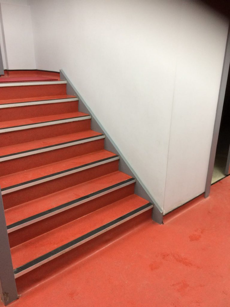 Water Proof Acorn Brooks Stairlift Before Installation in Commercial Setting