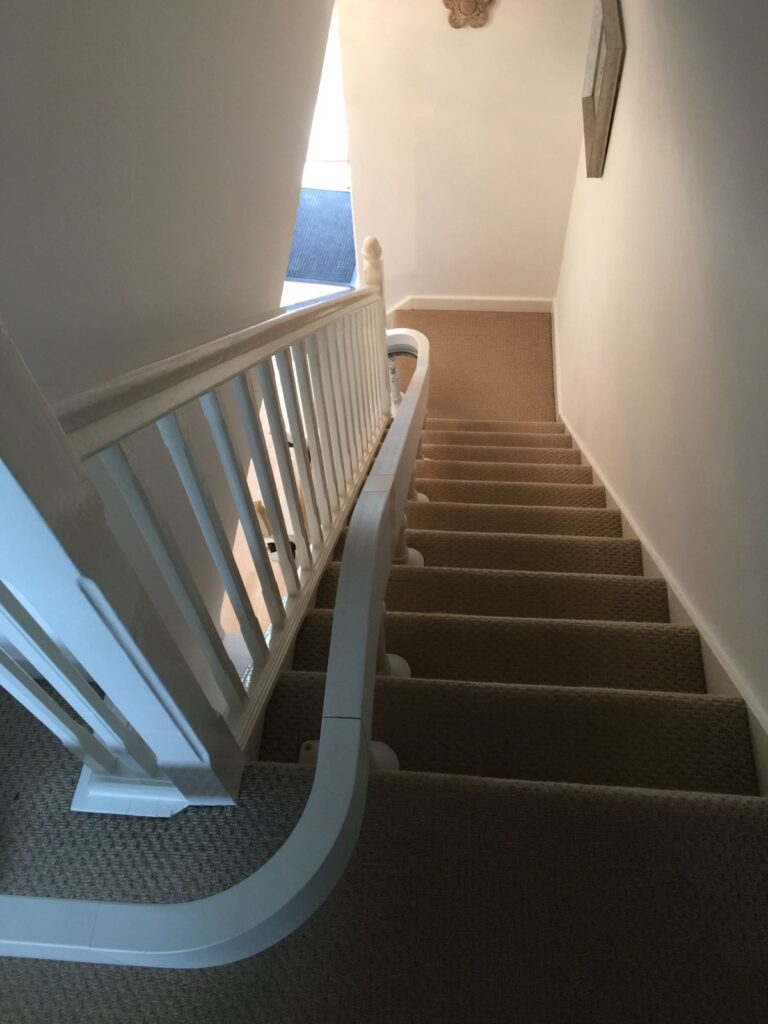 Brooks Acorn Curved Stairlift Single Rail Chairlifts 01