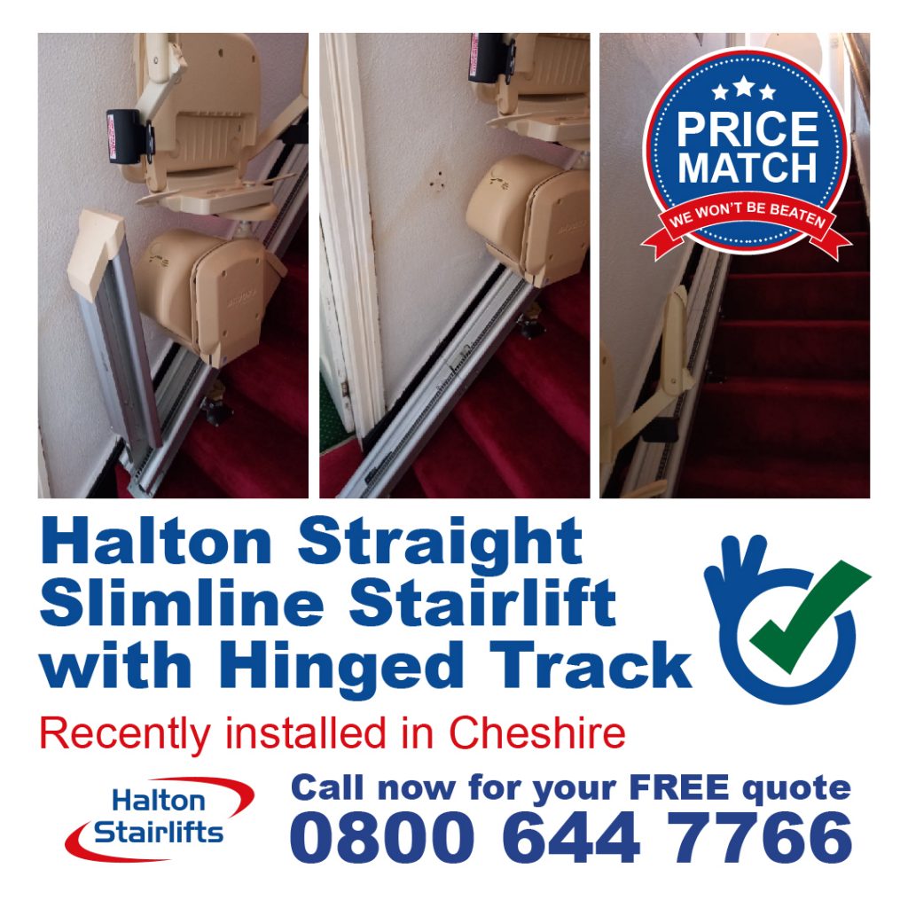 Halton Straight Slimline Stairlift with Hinged Track In Cheshire