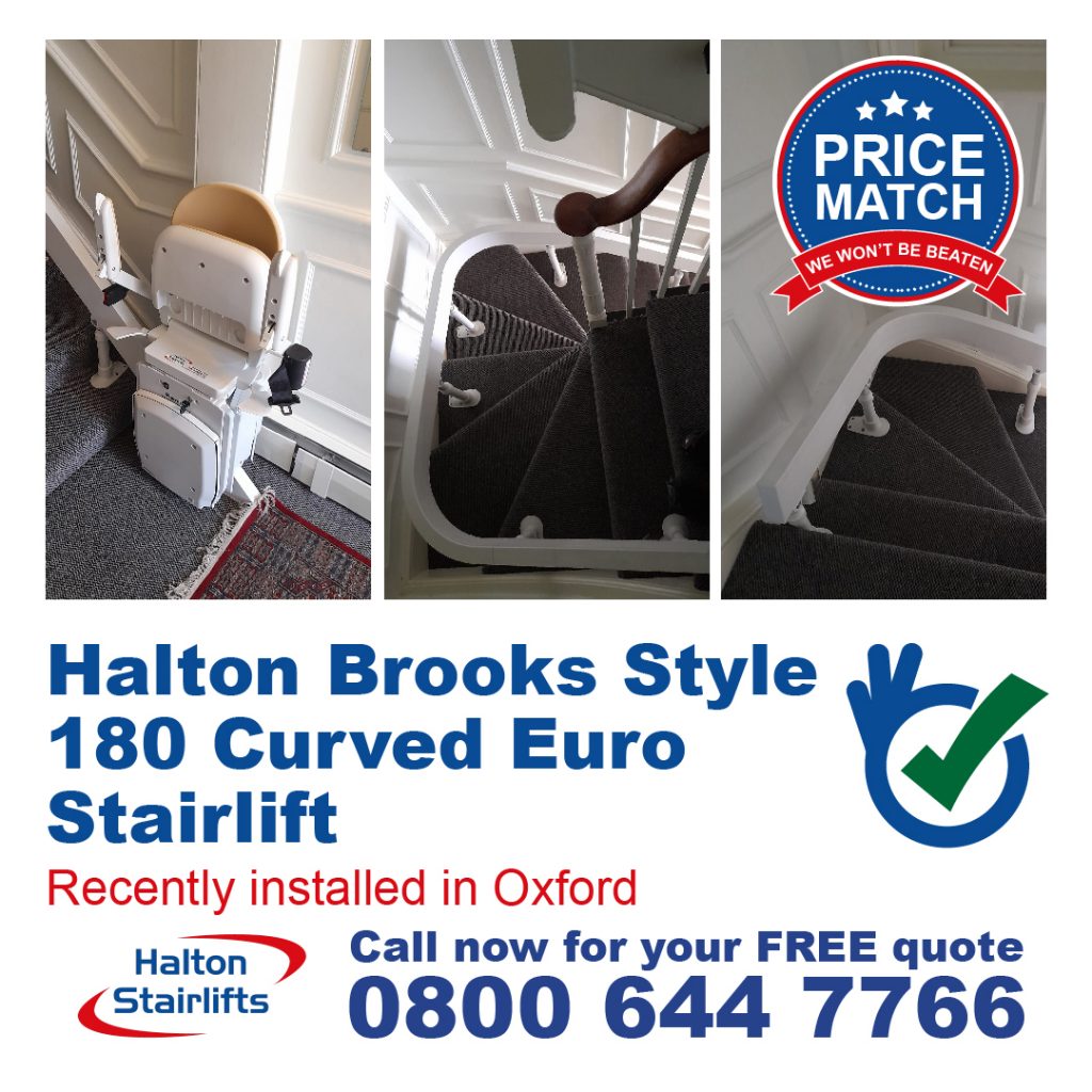 Halton Brooks Style 180 Curved Euro Chair Lift Stairlift Fully Installed In Oxford
