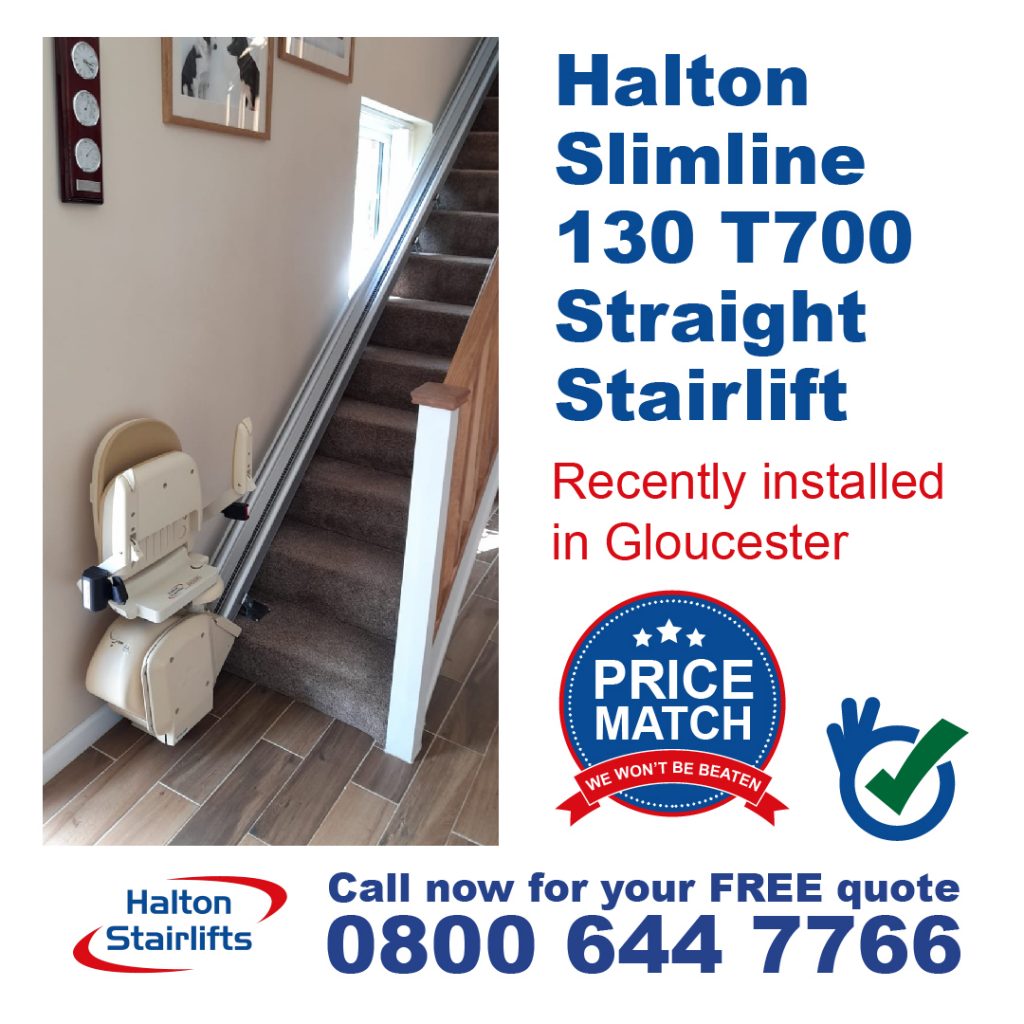 Halton Slimline 130 T700 Straight Stair Lift Chair Lift Fitted in Gloucestor