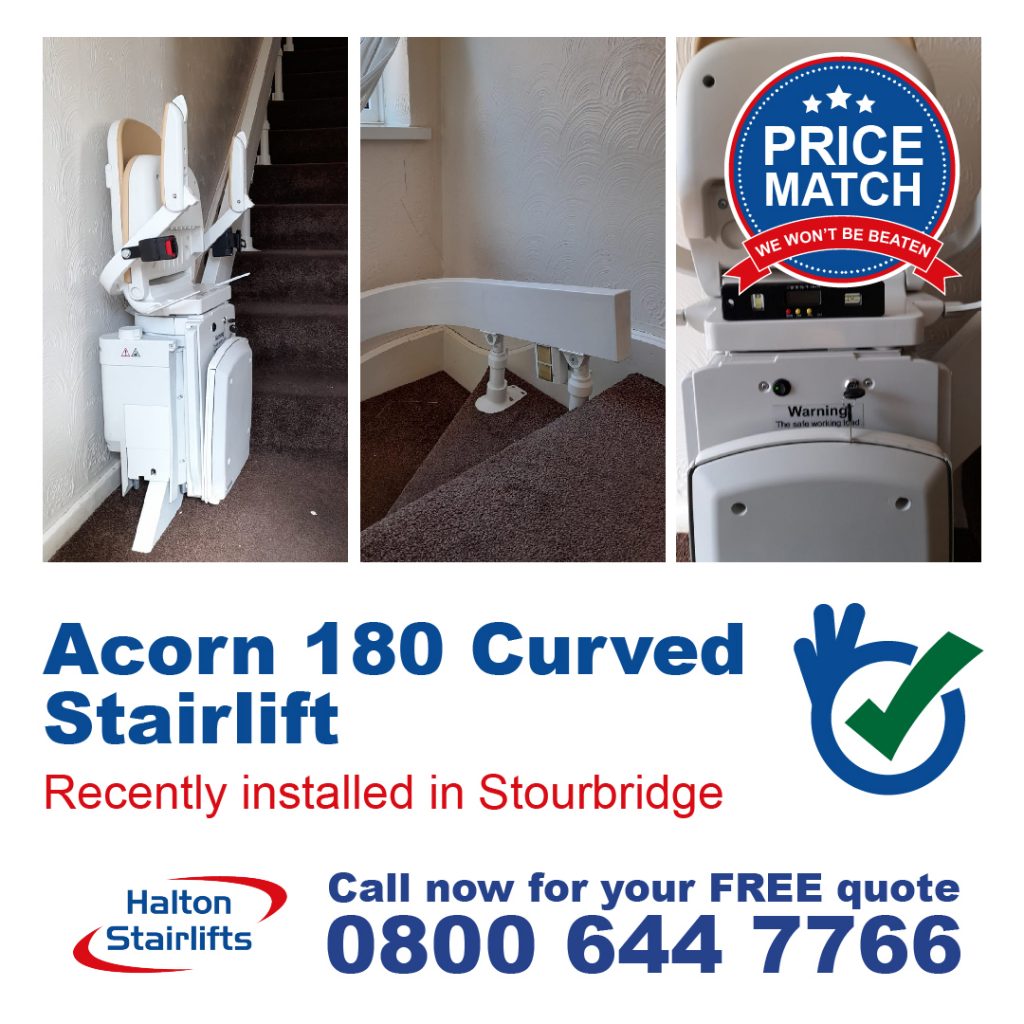 Acorn 180 Curved Stair Chair Chairlift Fully Installed Stourbridge-01