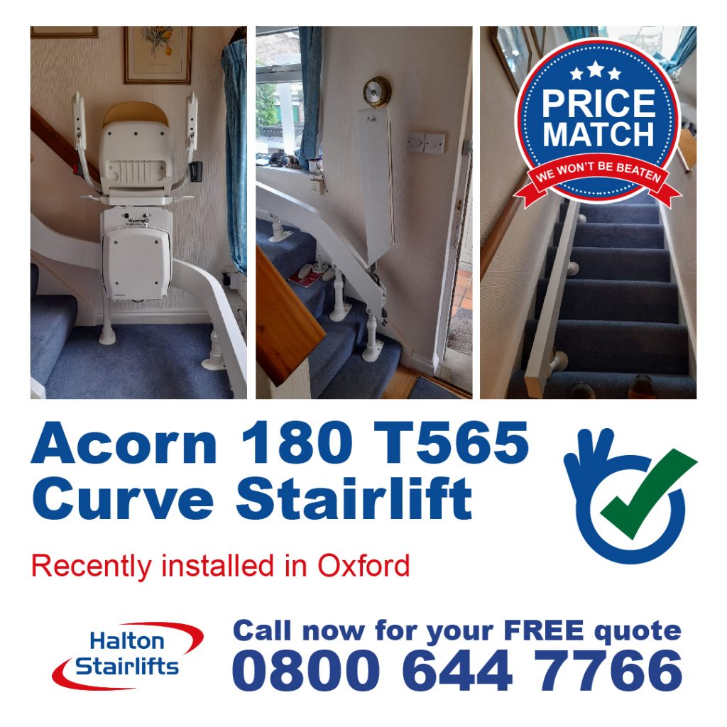 Acorn 180 T565 Curve Stair Lift Fully Installed In Oxford Oxfordshire-01