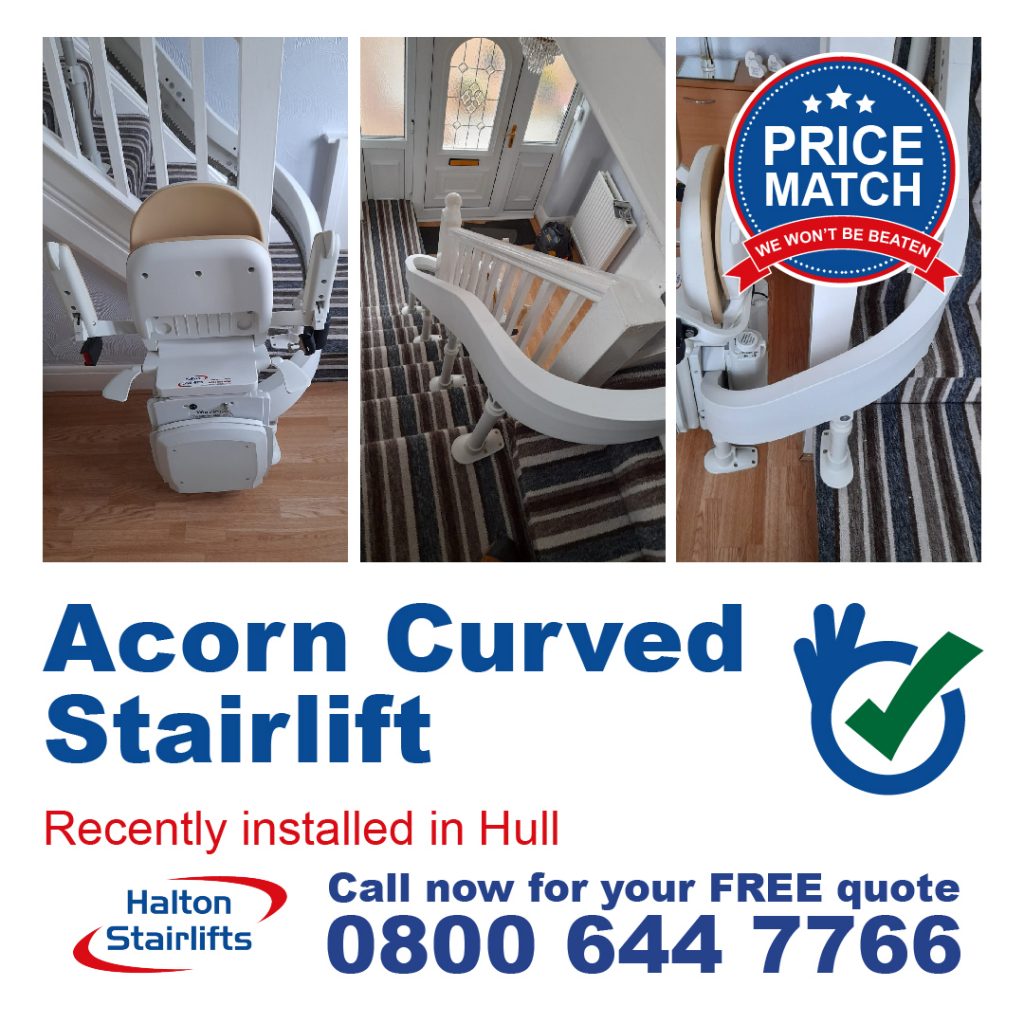 Acorn Curve Stairlifts Internal 180 Wrap Top 90 Internal Fully Fitted In Hull-01