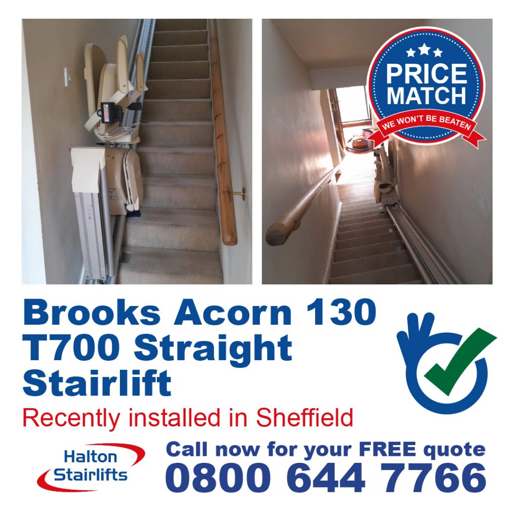Brooks Acorn 130 T700 Straight Stair Lift Chairlift Installed In Sheffield-01