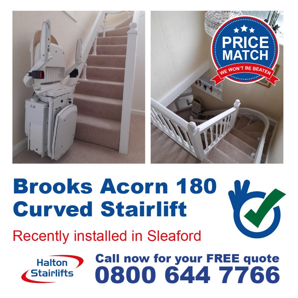 Brooks Acorn 180 Curved Stairlift Fully Installed In Sleaford-01