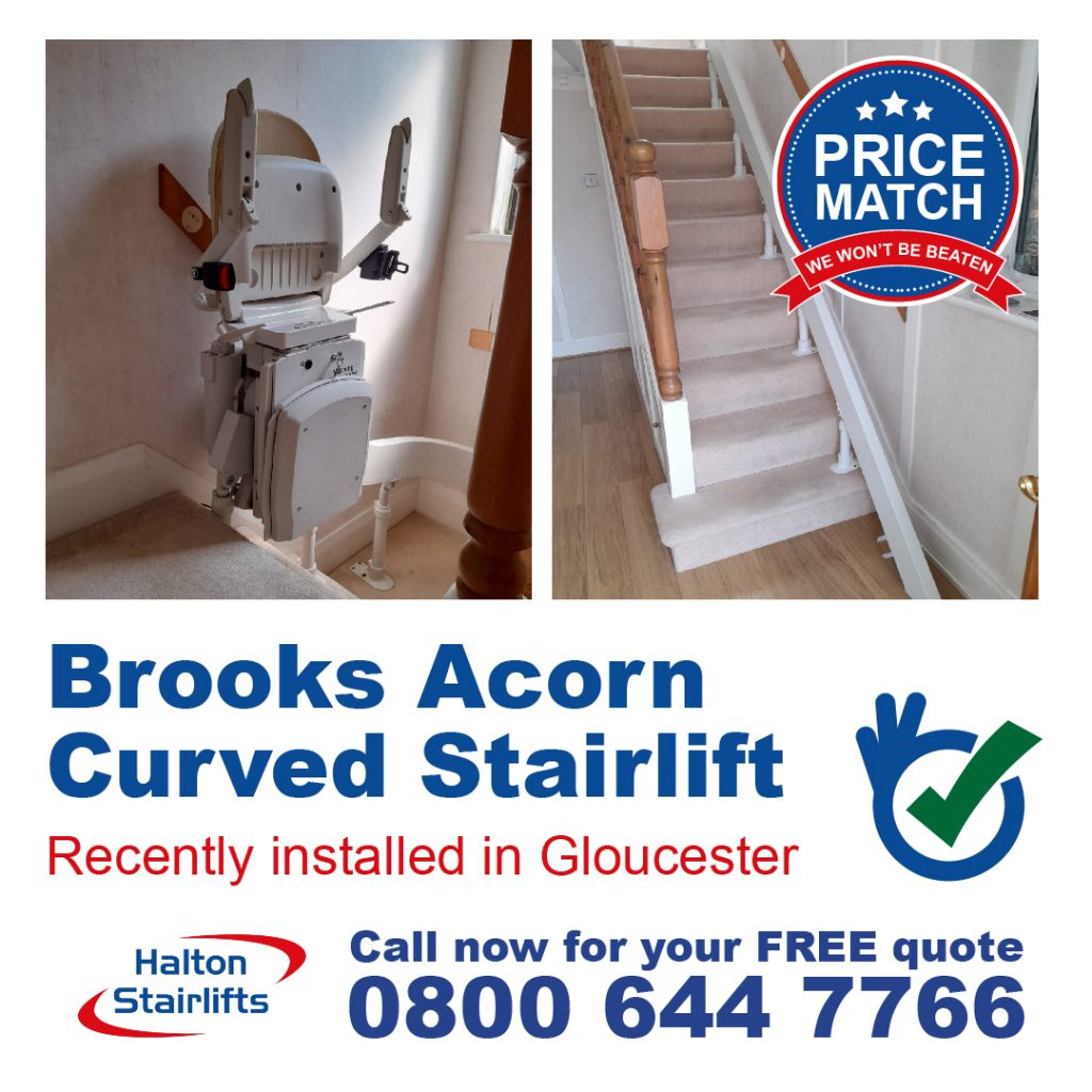 Brooks Acorn Curved Chairlift Fully Installed In Gloucester-01