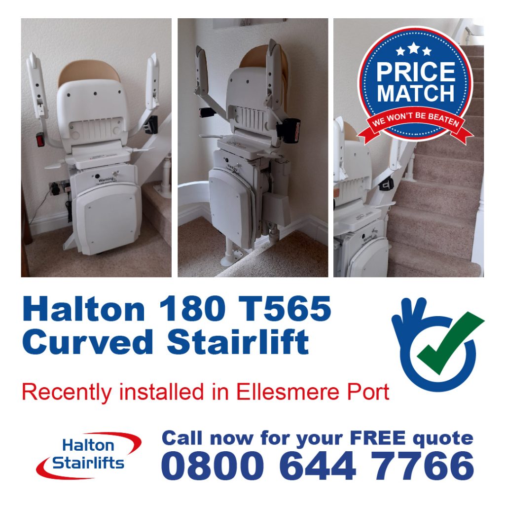 Halton 180 T565 Curved Chairlift Fully Fitted In Ellesmere Port-01