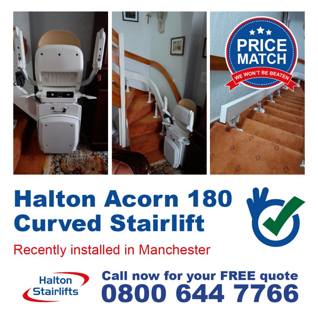 Halton Acorn 180 Curved Chairlift Installed In Manchester-01
