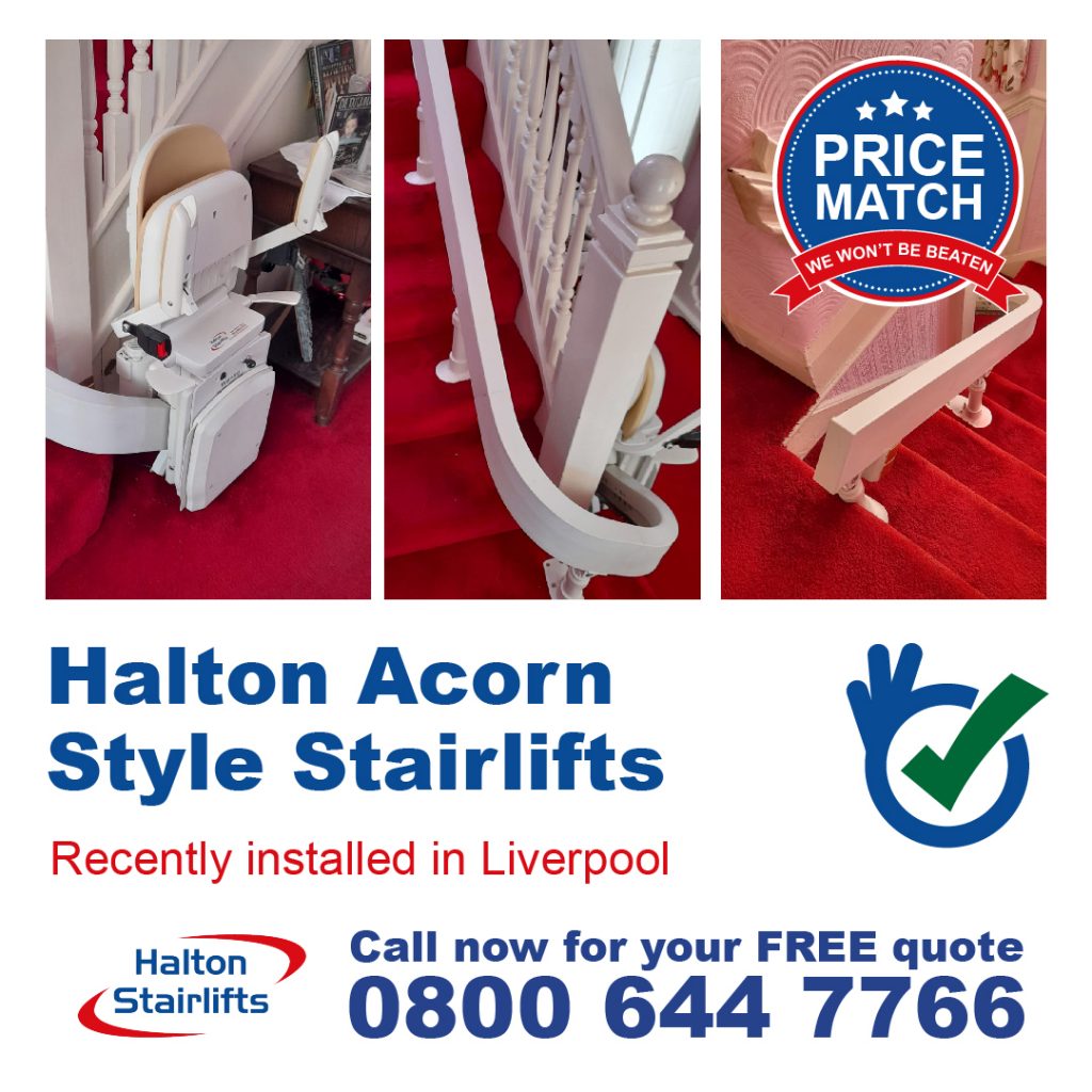 Halton Acorn Style Curved Chair Lift Stairlifts Fully Fitted In Liverpool Merseyside-01