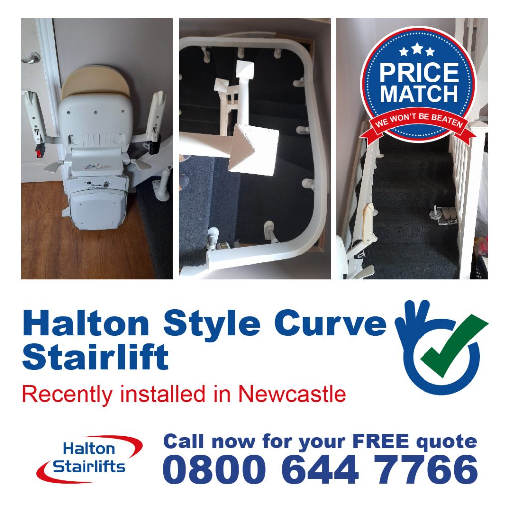 Halton Style Curve Stair Lift Chairlift Fully Installed In Newcastle-01