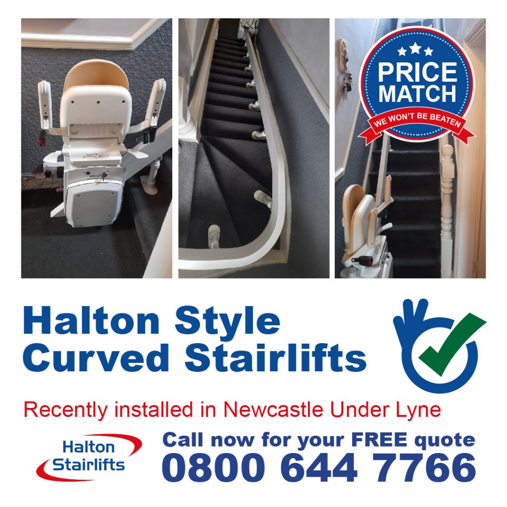 Halton Style Curved Stairlifts Fully Fitted Newcastle Under Lyne-01