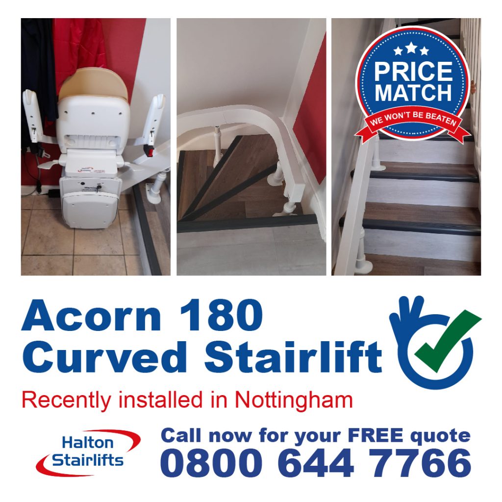 Acorn 180 Curved Stairlift Chairlift Fully Fitted In Nottingham-01