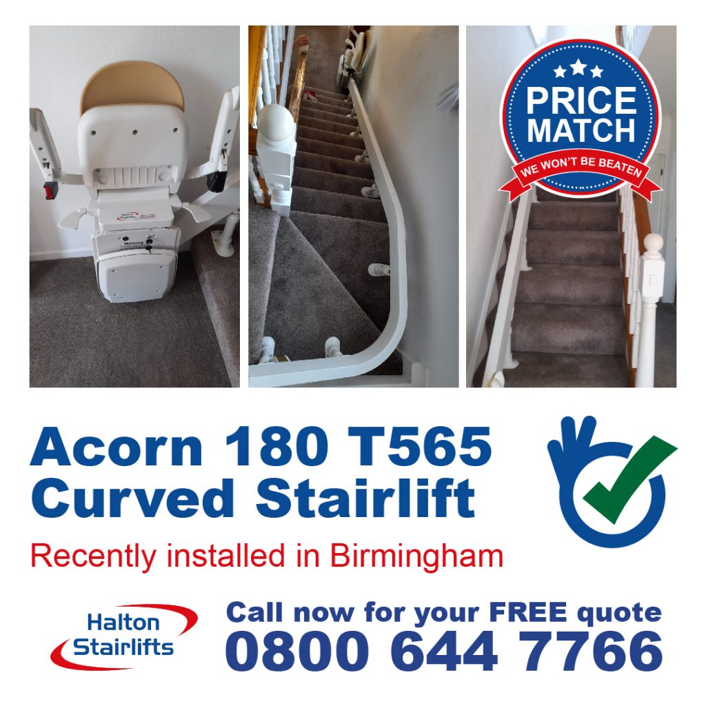 Acorn 180 T565 Curved Stair Lift Chair Lift Fully Fitted In Birmingham-01