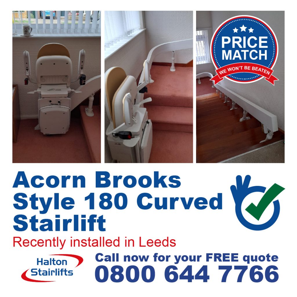 Acorn Brooks Style 180 Curved Stairlift Fully Installed In Leeds-01