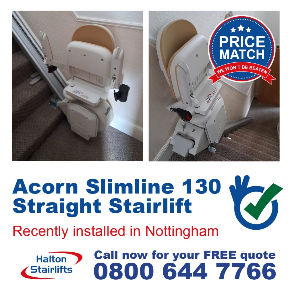 Acorn Slimline 130 Straight Stair Lift Fully Fitted In Less than 2 hours in Nottingham-01