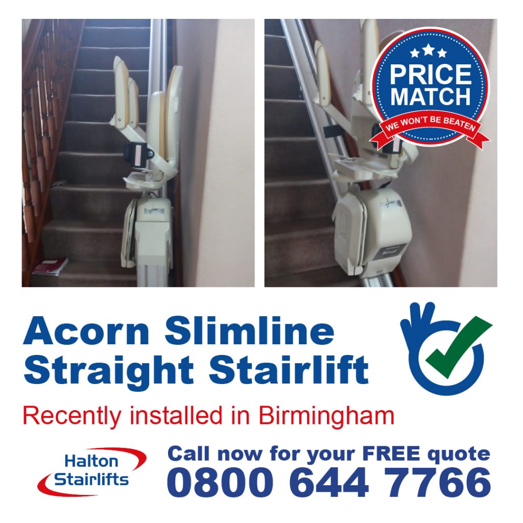 Acorn Slimline Straight Stairlift with Manual Hinged Track Fully Fitted In Birmingham West Midlands-01
