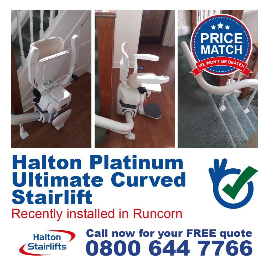 Halton Platinum Ultimate Curved Stairlift Fully Installed In Runcorn Cheshire-01