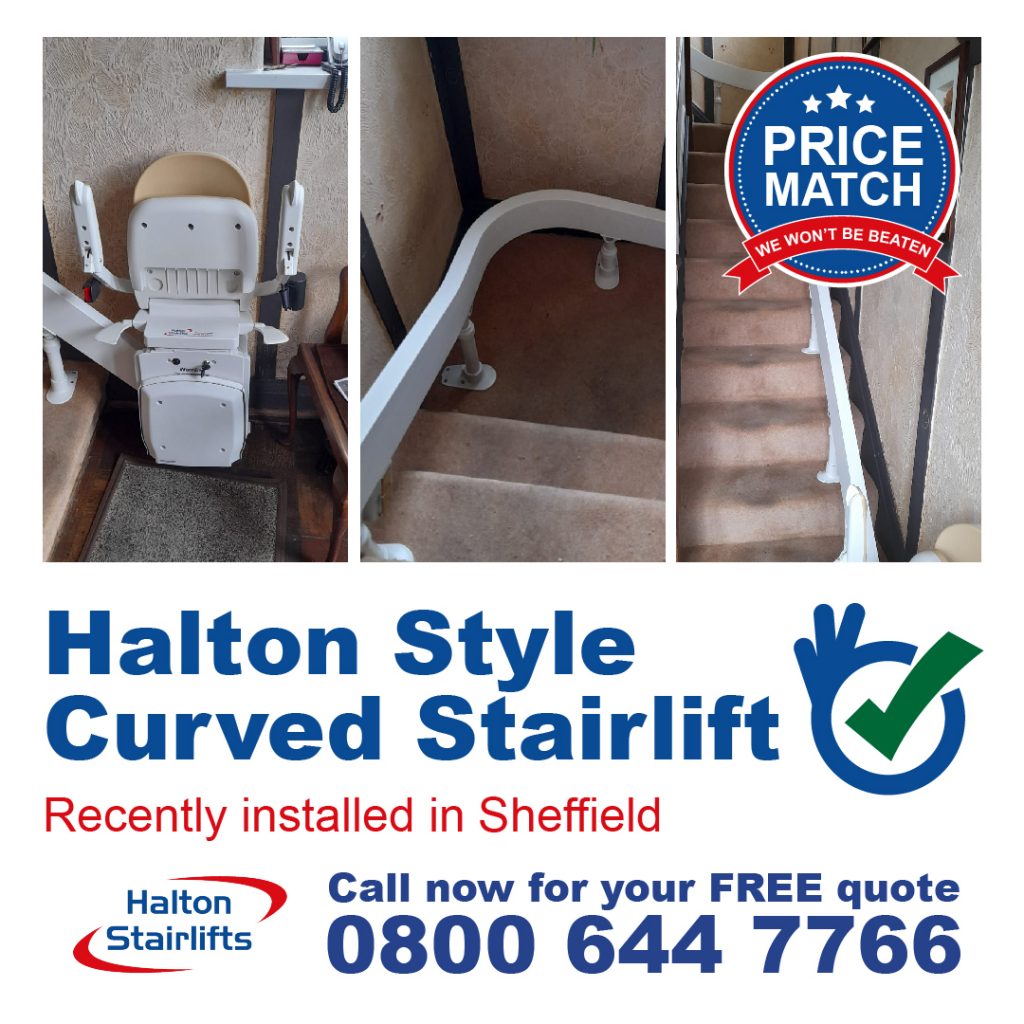 Halton Style Curved 90 Bend Stair Lift Lift Fully Fitted In Sheffield-01