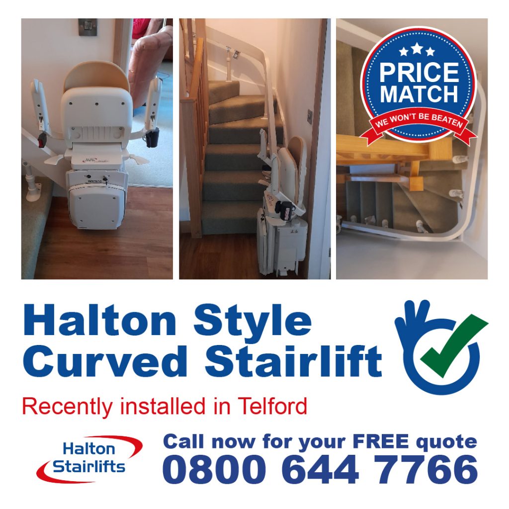 Halton Style Curved Stair Lift Fully Installed with Warranty in Telford-01