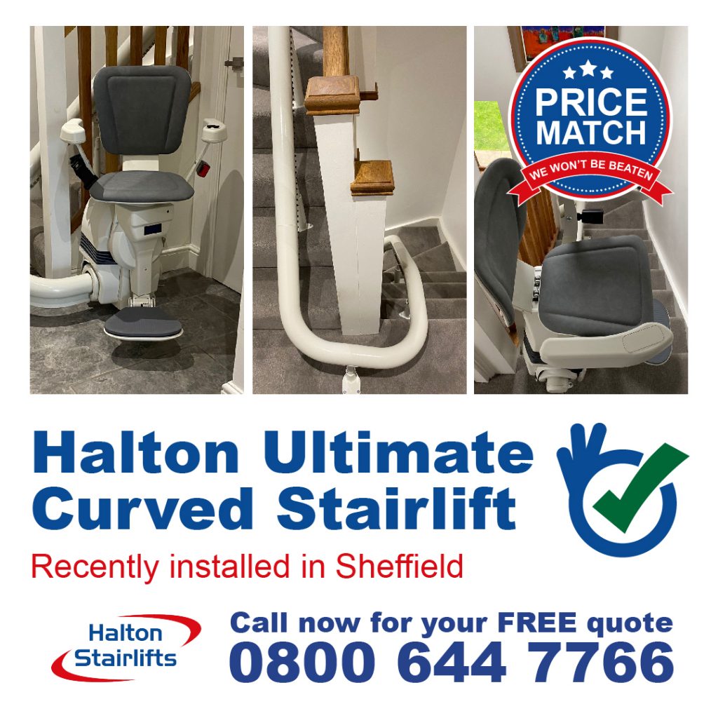 Halton Ultimate Curved Stairlift 4 Floor Lift Power Swivel Internal Spiral Stairlift Fully Fitted In Sheffield Yorkshire-01