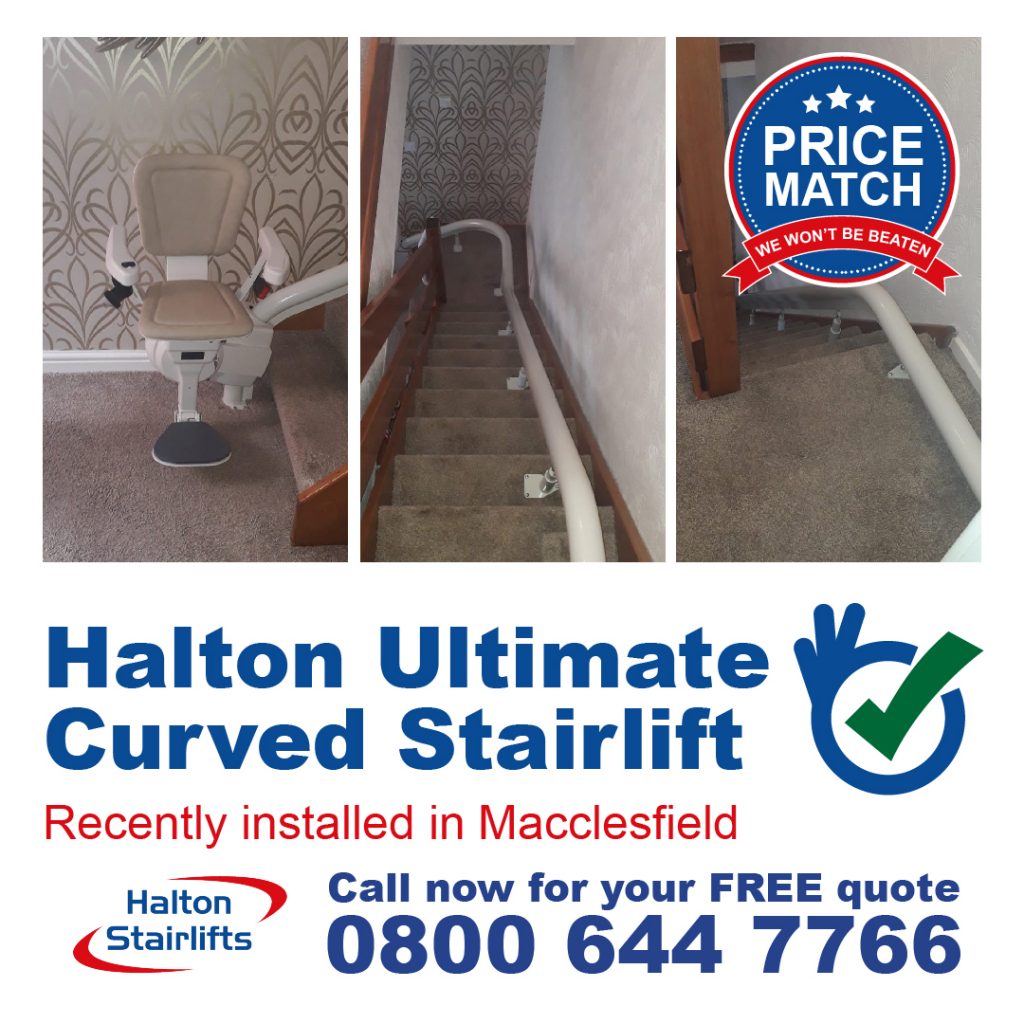 Halton Ultimate Curved Stairlift Fully Fitted In Macclesfield Cheshire-01