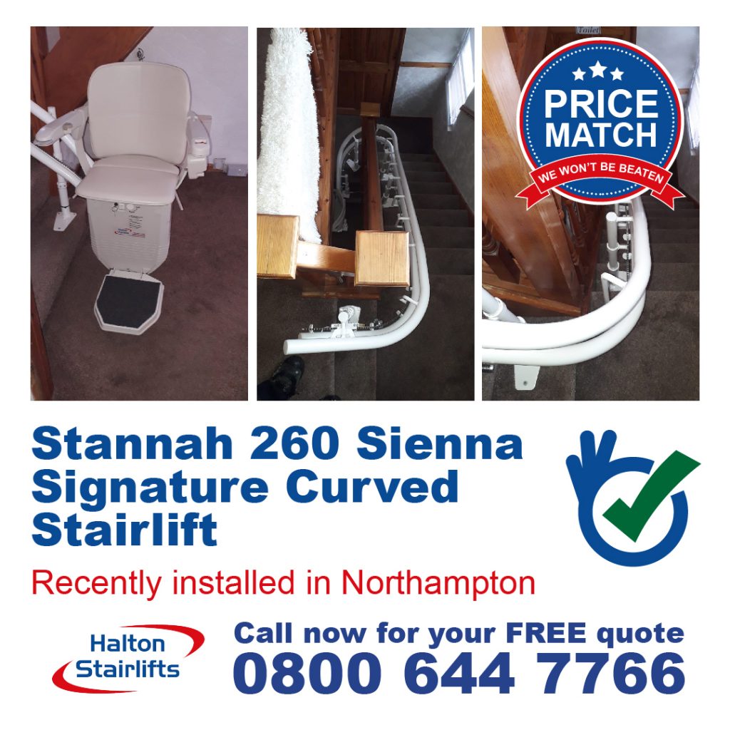 Stannah 260 Sienna Signature Curved Stairlift Fully Fitted In Northampton-01