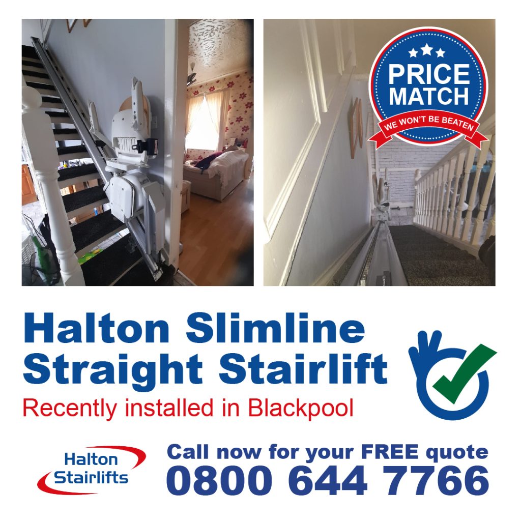 Acorn 130 Slimline Stairlift Manual Swivel Manual Hinge Track Fitted In Blackpool Lancashire-01