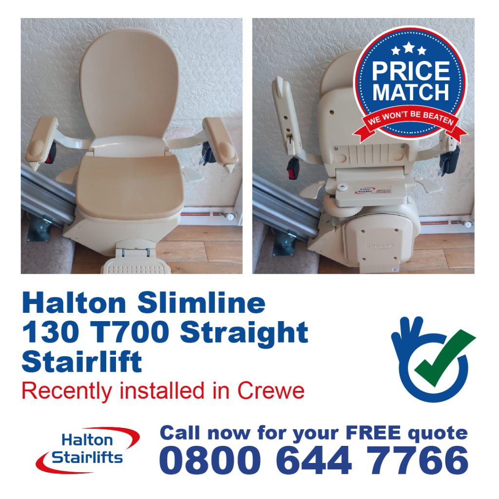 Brooks Slimline 130 T700 Straight Chairlift Stairlift Fitted In Crewe Cheshire-01