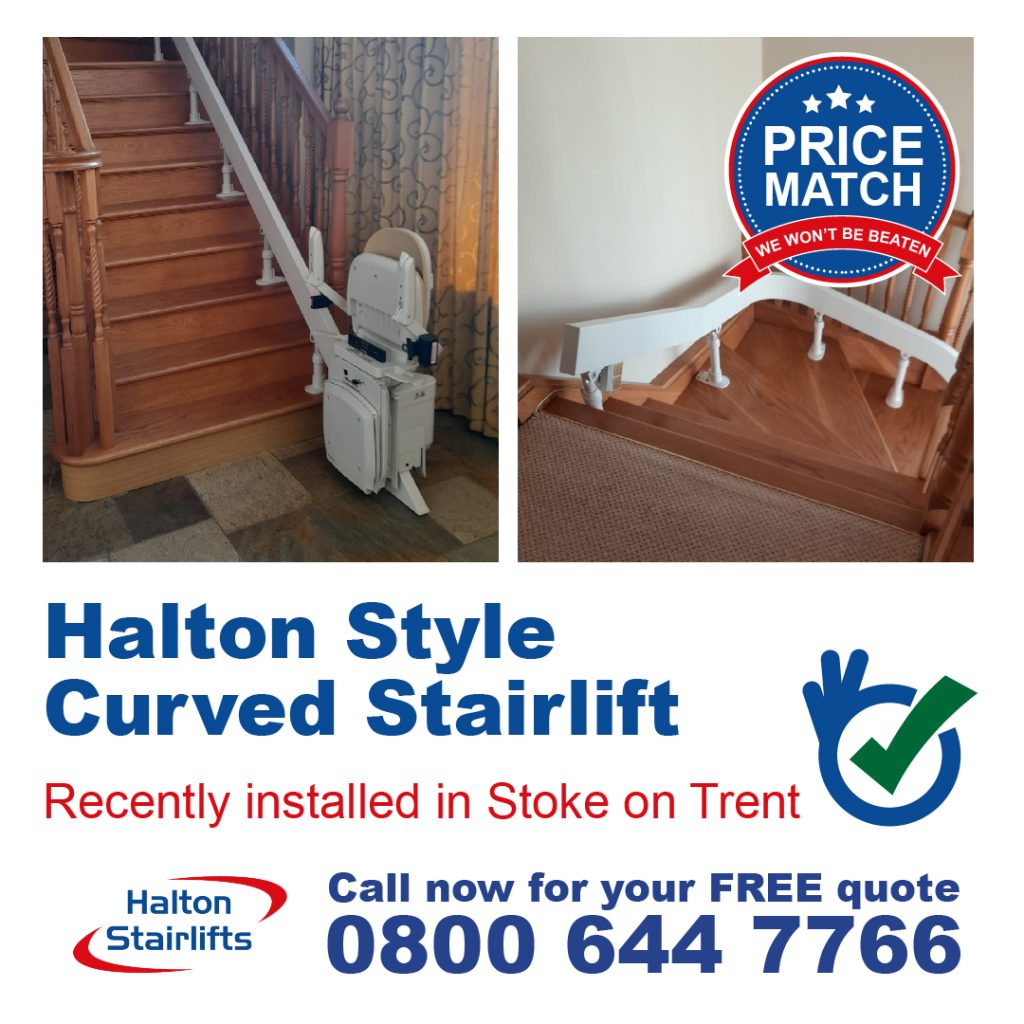 Halton Style Curve Acorn Stairlift Fully Installed and Fitted In Stoke on Trent-01