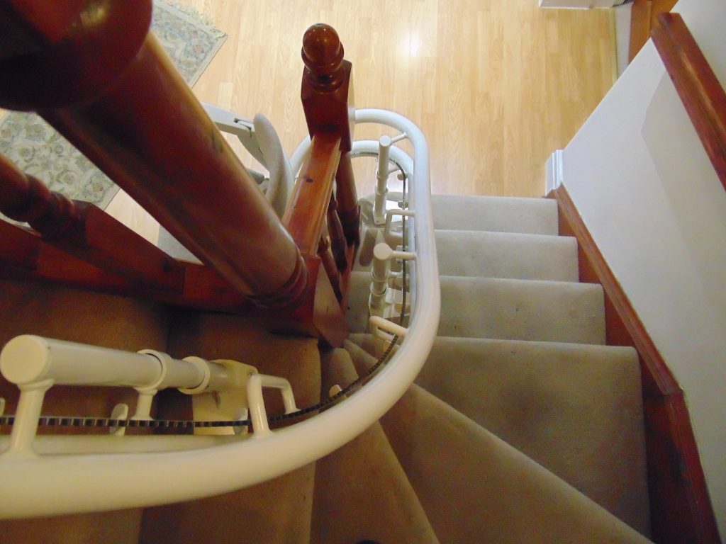 Bespoke stair lift track what does a curved rail look like