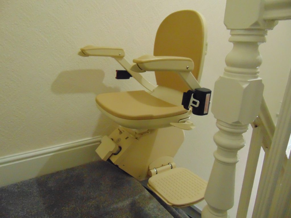 Halton Slimline Stairlift Swiveled Unfolded 01
