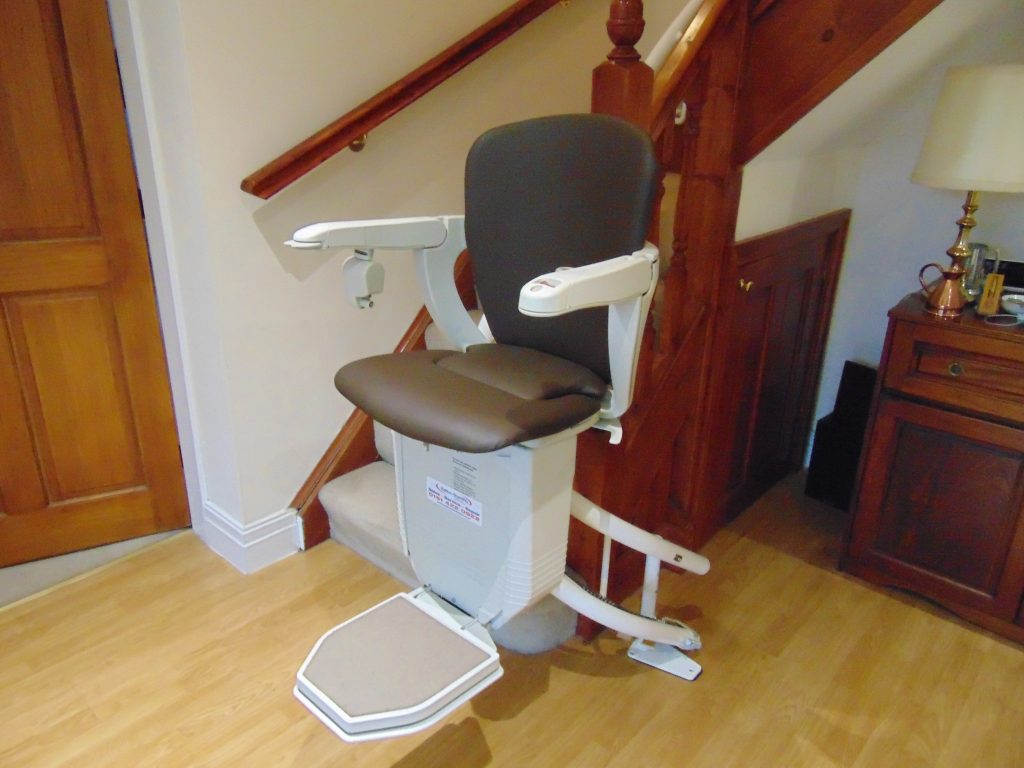 Prime Starla Curved 260 Stairlifts Chairlifts with brown seat