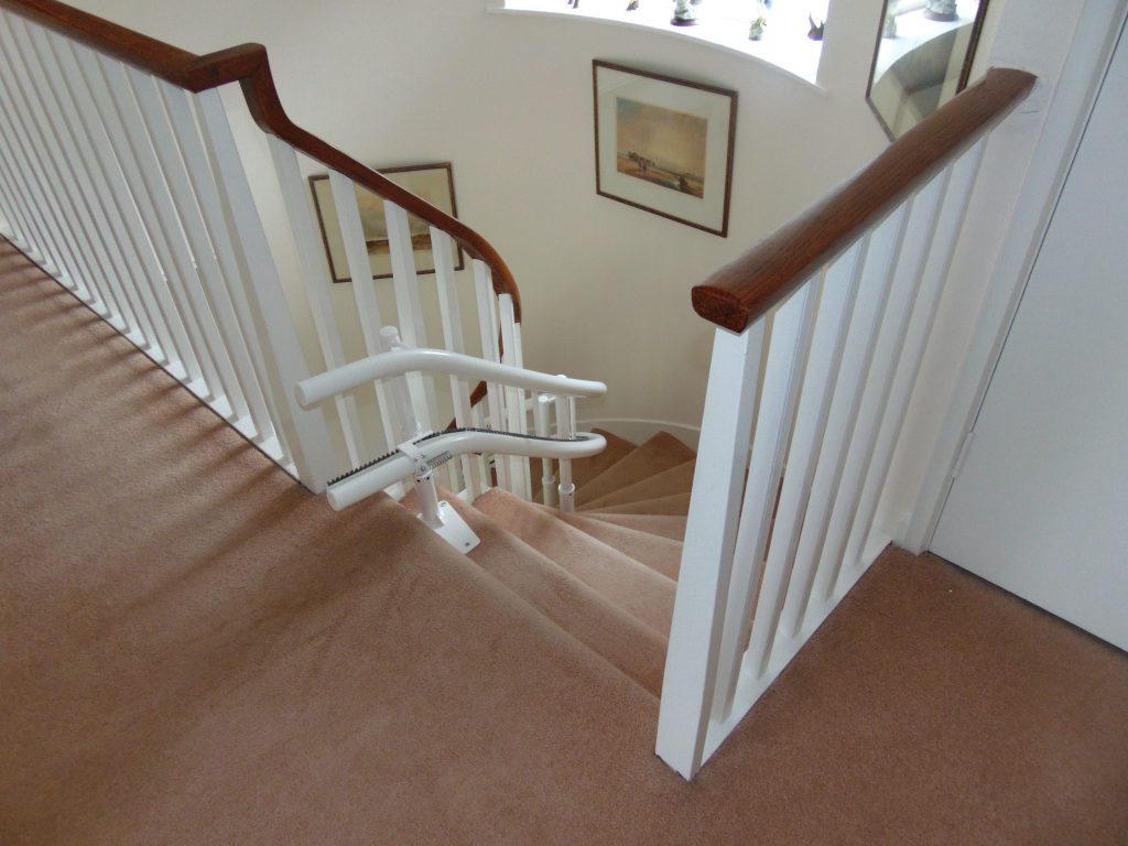Stannah 260 Starla Spiral Curved Stair Lift Chairlifts Internal Bends Stair Lifts - Curved Stairlift Prices UK
