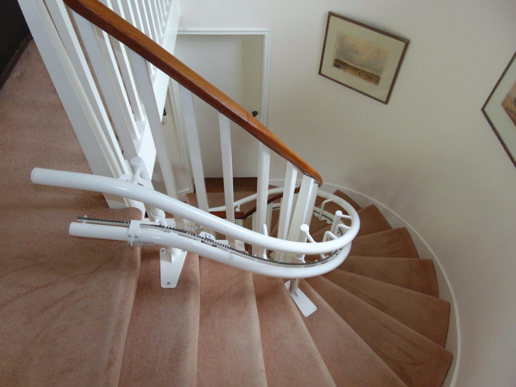 Stannah 260 Starla Spiral Curved Stair Lift Chairlifts Internal Bends Stair Lifts - Standard Finish
